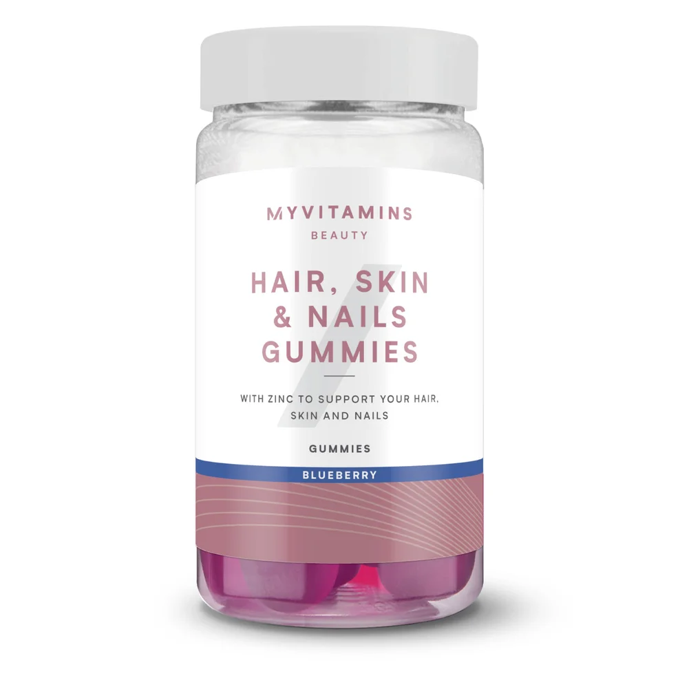 Myvitamins Hair Skin and Nails Gummies, Blueberry, 60 Gummies Zdjęcie 1