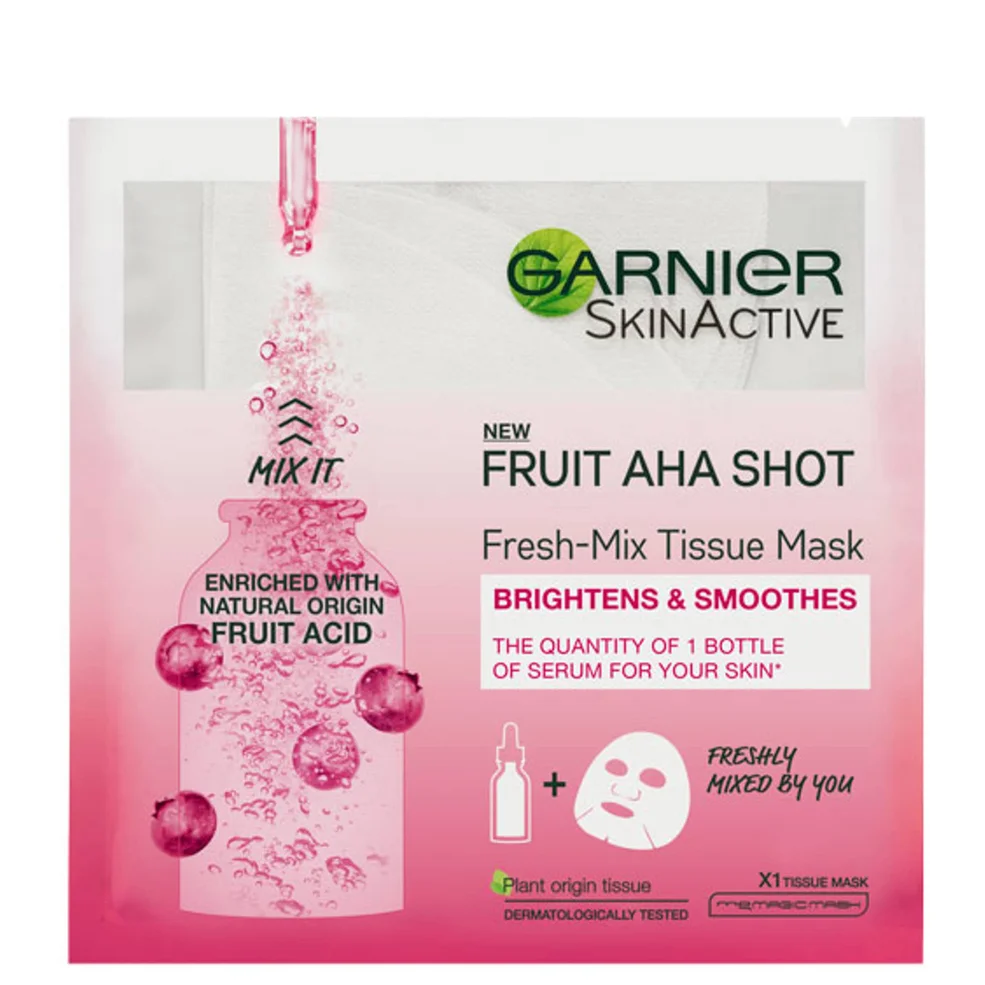 Garnier Fresh-Mix Sheet Mask Skin Hydrating Fruit AHA Shot 33g Zdjęcie 1