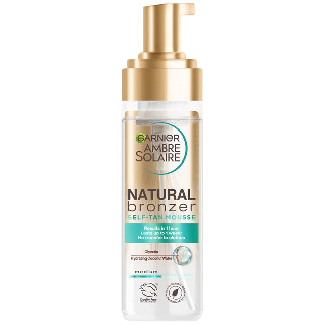 Garnier Ambre Solaire Vegan Natural Bronzer Intense Clear Self Tan Mousse przezroczysta pianka samoopalająca 200 ml