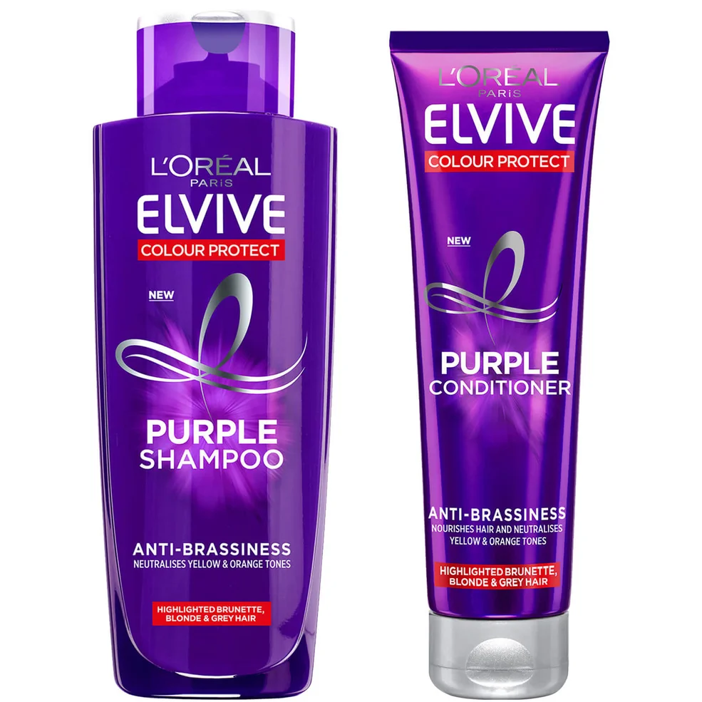 L'Oréal Paris Elvive Colour Protect Anti-Brassiness Purple Shampoo and Conditioner Set Zdjęcie 1