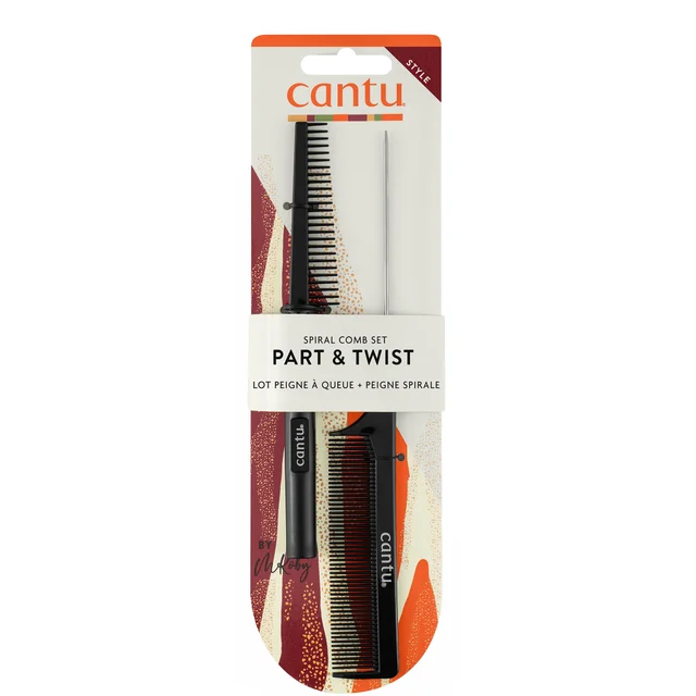 Cantu Spiral Style Part and Twist Comb zestaw dwóch grzebieni do stylizacji włosów 2Ct Pack