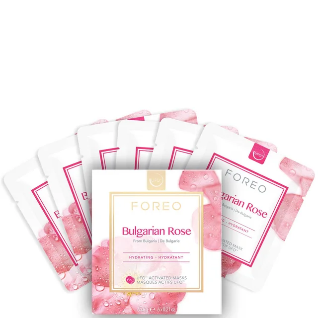FOREO Bulgarian Rose UFO Moisture-Boosting Face Mask nawilżająca maseczka do twarzy (6 sztuk)