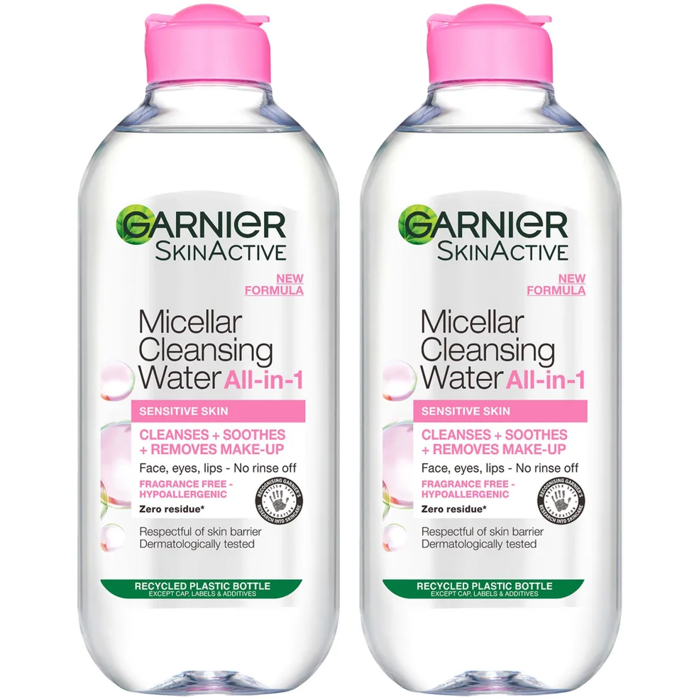 Garnier Micellar Water Facial Cleanser Sensitive Skin 400ml Duo Pack Zdjęcie 1