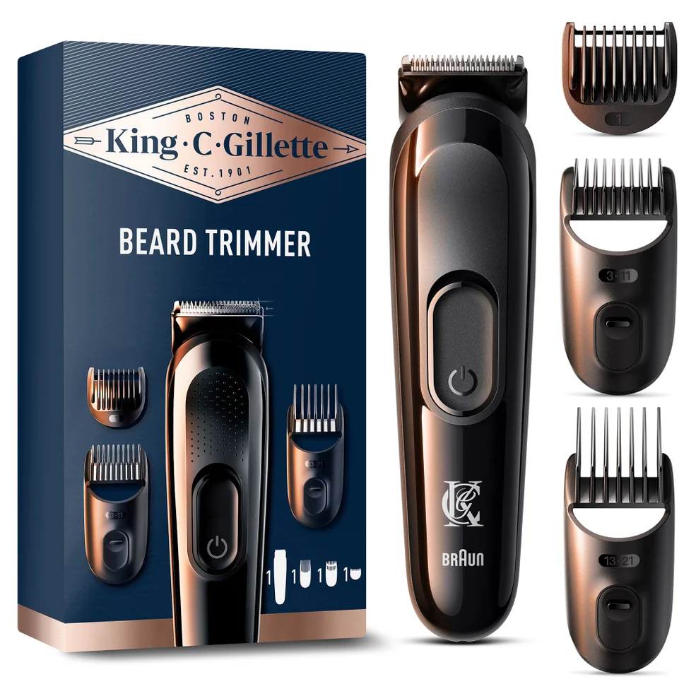 Gillette King C. Gillette Men's Wireless Beard Trimmer with 3 Combs Zdjęcie 1