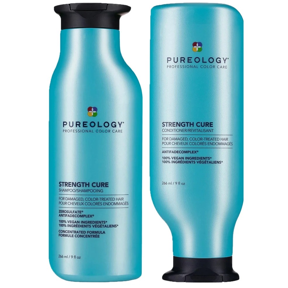 Pureology Strength Cure Shampoo and Conditioner Bundle for Damaged Hair, Sulphate Free for a Gentle Cleanse with Vegan Formulas Zdjęcie 1