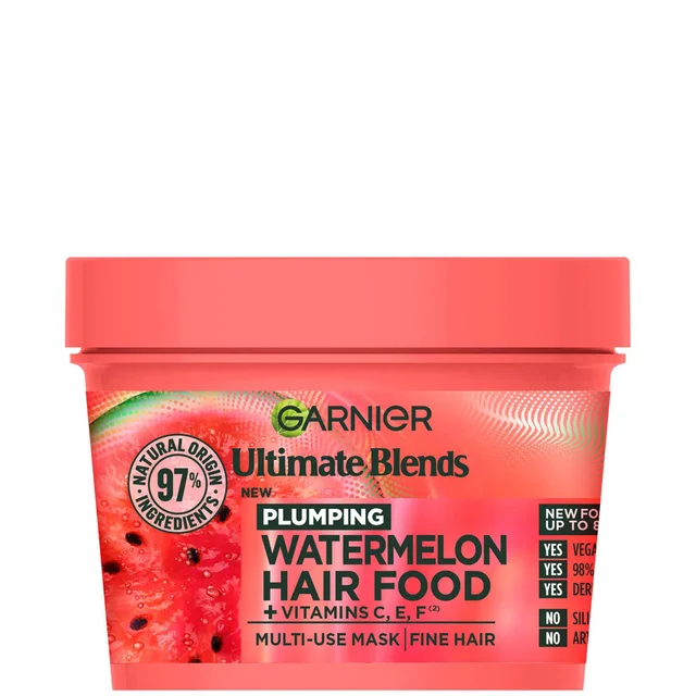 Garnier Ultimate Blends Plumping Hair Food Watermelon 3-in-1 Mask Treatment maseczka regenerująca z arbuzem 390 ml