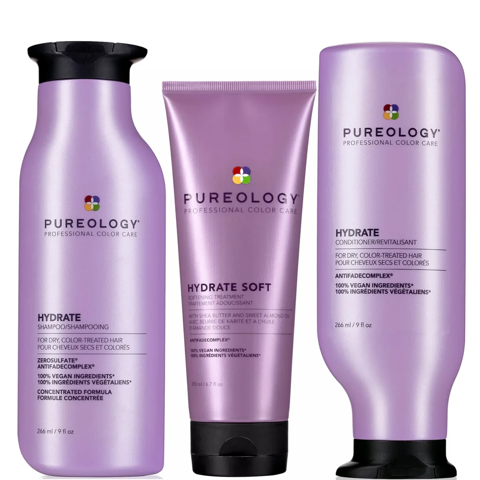 Pureology Hydrate Shampoo, Conditioner and Soft Mask, Moisturising Bundle for Dry Hair, Sulphate Free for a Gentle Cleanse Zdjęcie 1
