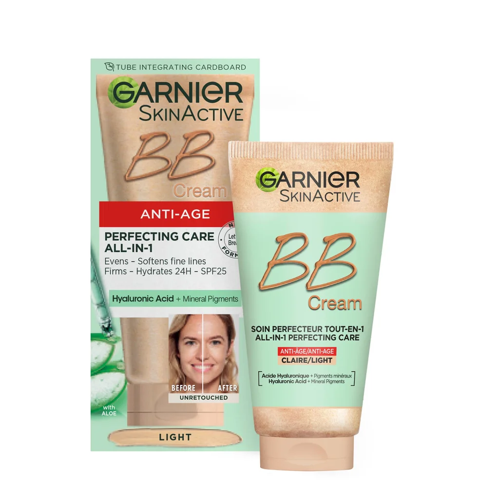 Garnier SkinActive BB Cream Anti-Aging Tinted Moisturiser SPF25 przeciwstarzeniowy krem nawilżający – Light Zdjęcie 1