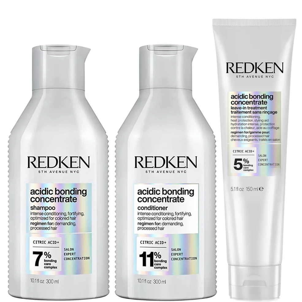 Redken Acidic Bonding Concentrate Shampoo, Conditioner and Leave-in Treatment Bond Repair Bundle Zdjęcie 1