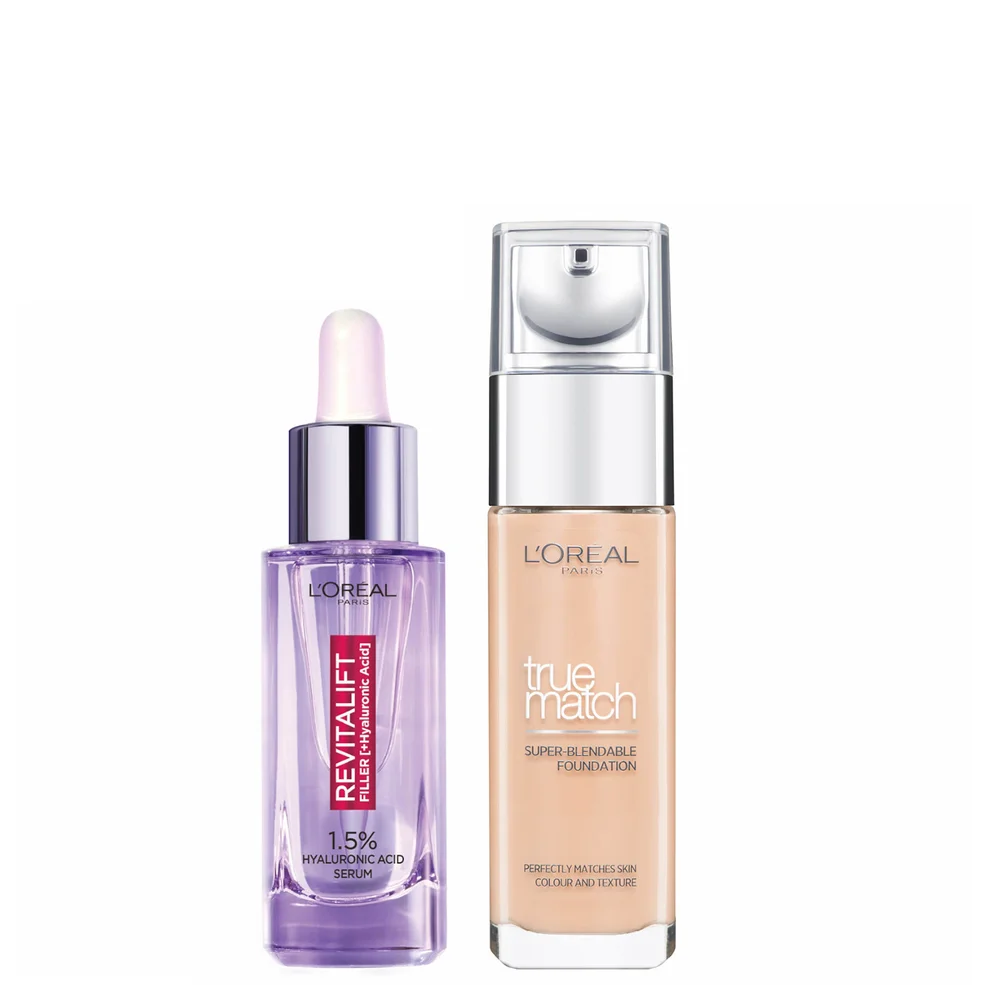 L’Oreal Paris Hyaluronic Acid Filler Serum and True Match Hyaluronic Acid Foundation Duo (Various Shades) Zdjęcie 1