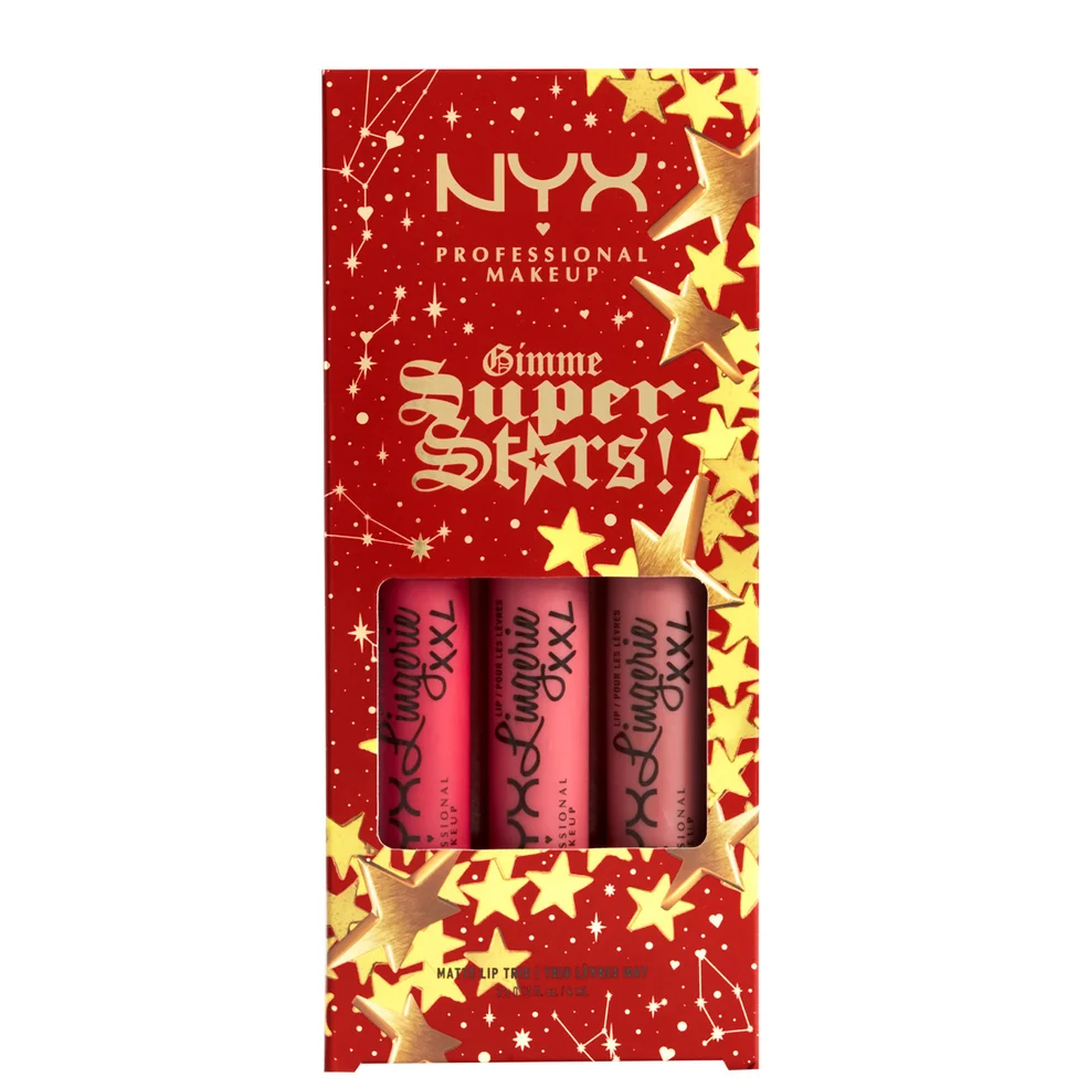 NYX Professional Makeup Gimme Super Stars! Matte Lipstick Trio Warm Berries Gift Set Zdjęcie 1