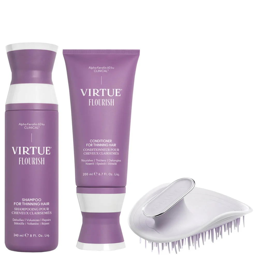 VIRTUE Flourish Shampoo and Conditioner with Manta Brush Bundle Zdjęcie 1