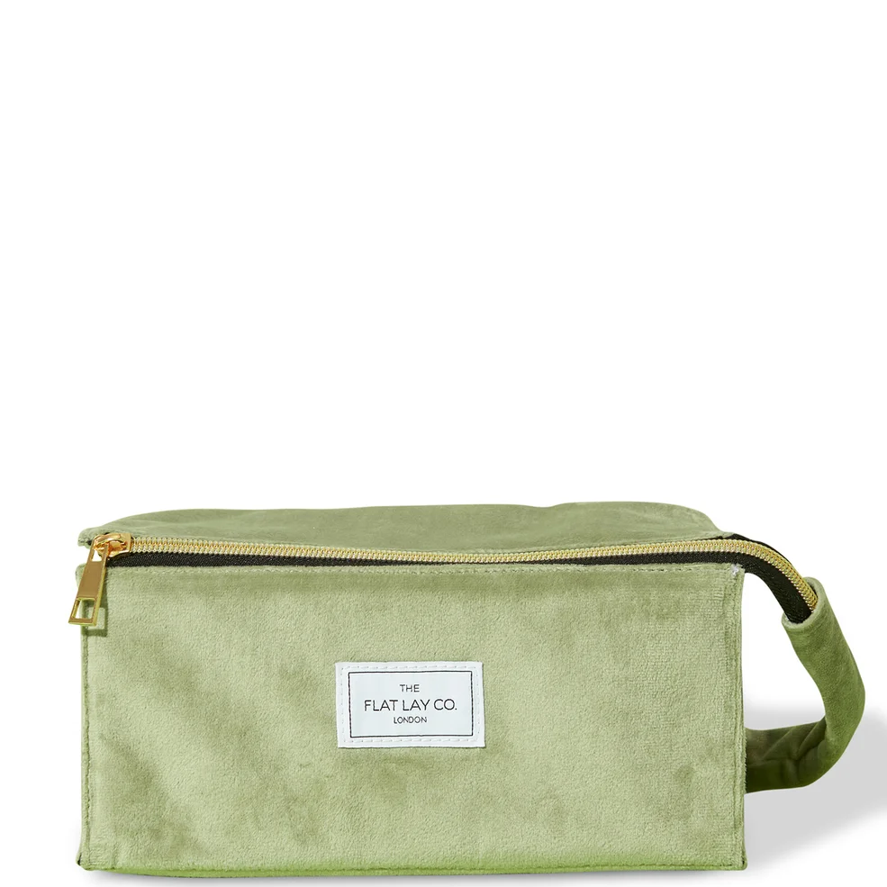 The Flat Lay Co. Open Flat Box Bag - Green Velvet Zdjęcie 1