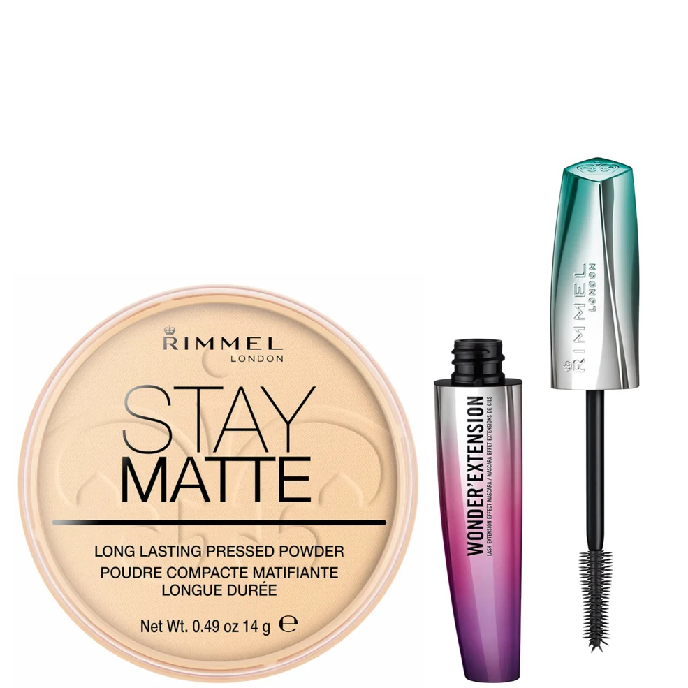 Rimmel Stay Matte Pressed Powder and Wonder Extension Mascara Bundle Zdjęcie 1