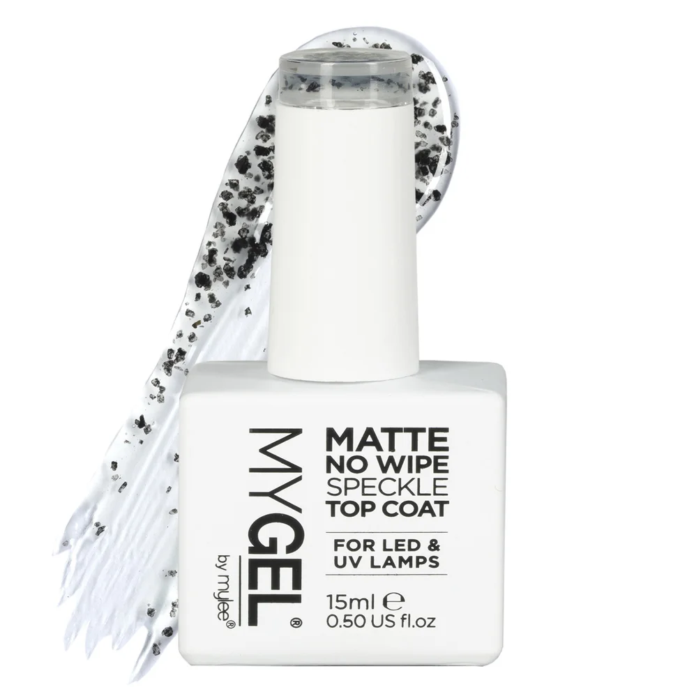 Mylee MyGel Matte No Wipe Black Speckle Top Coat 15ml Zdjęcie 1