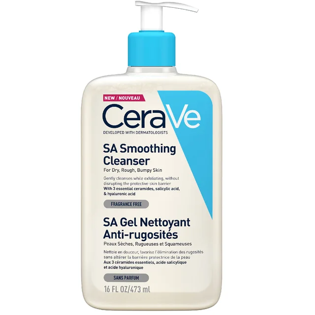 CeraVe SA Smoothing Cleanser with Salicylic Acid for Dry, Rough & Bumpy Skin wygładzający produkt oczyszczający 473 ml
