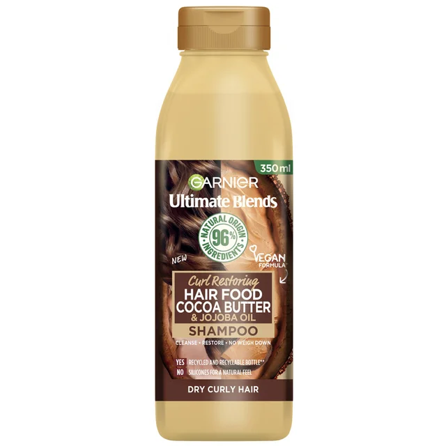 Garnier Ultimate Blends Cocoa Butter Shampoo for Dry, Curly Hair szampon do włosów suchych, kręconych 350 ml