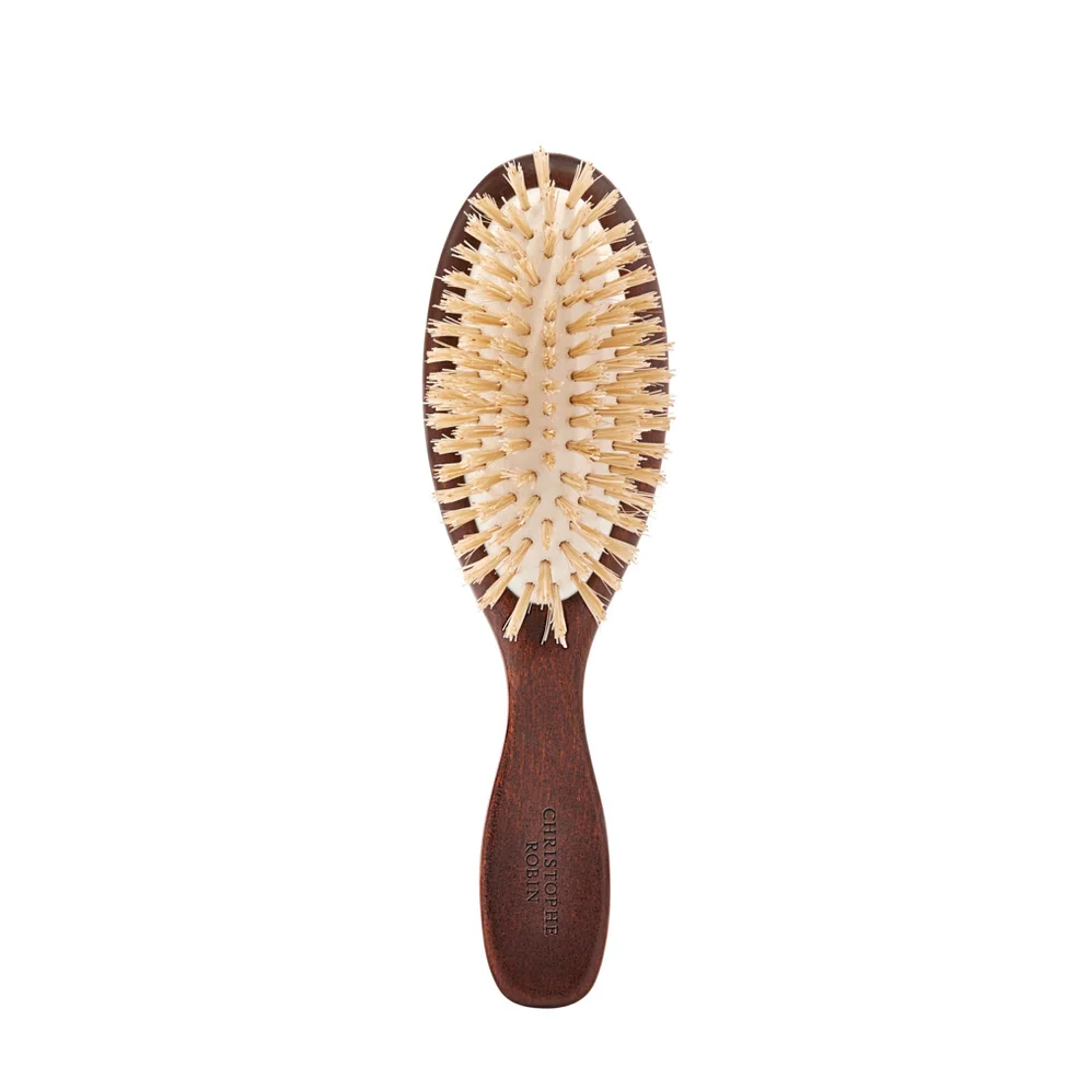 Christophe Robin New Travel Hairbrush with Natural Boar-Bristle and Wood Zdjęcie 1