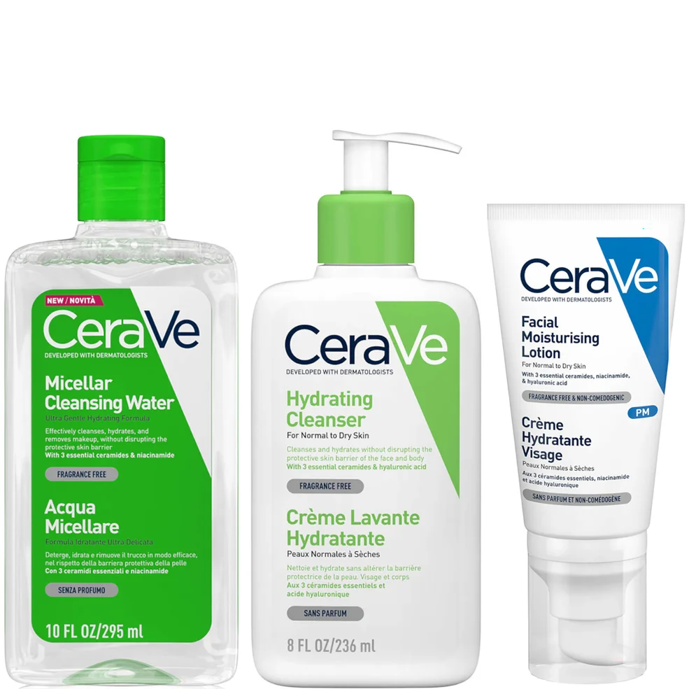 CeraVe Hydrating 3 Step Double Cleanse and Moisturise Bundle Zdjęcie 1