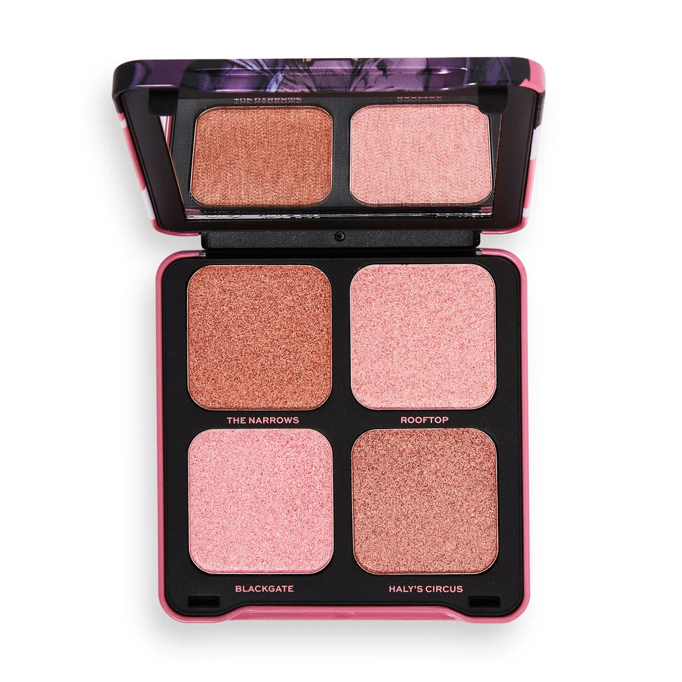 Makeup Revolution DC X Revolution Dangerous Love Highlighter Quad  Zdjęcie 1
