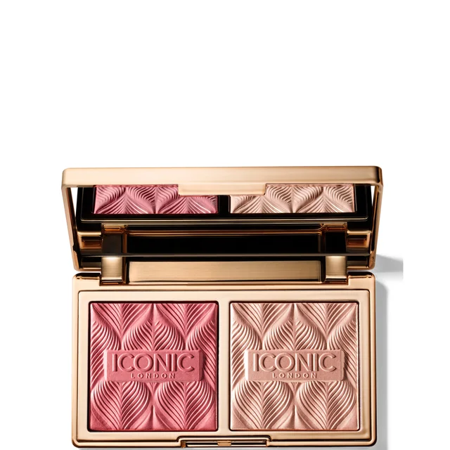 ICONIC London Silk Glow Duo paleta rozświetlacz i róż – Rose Glow