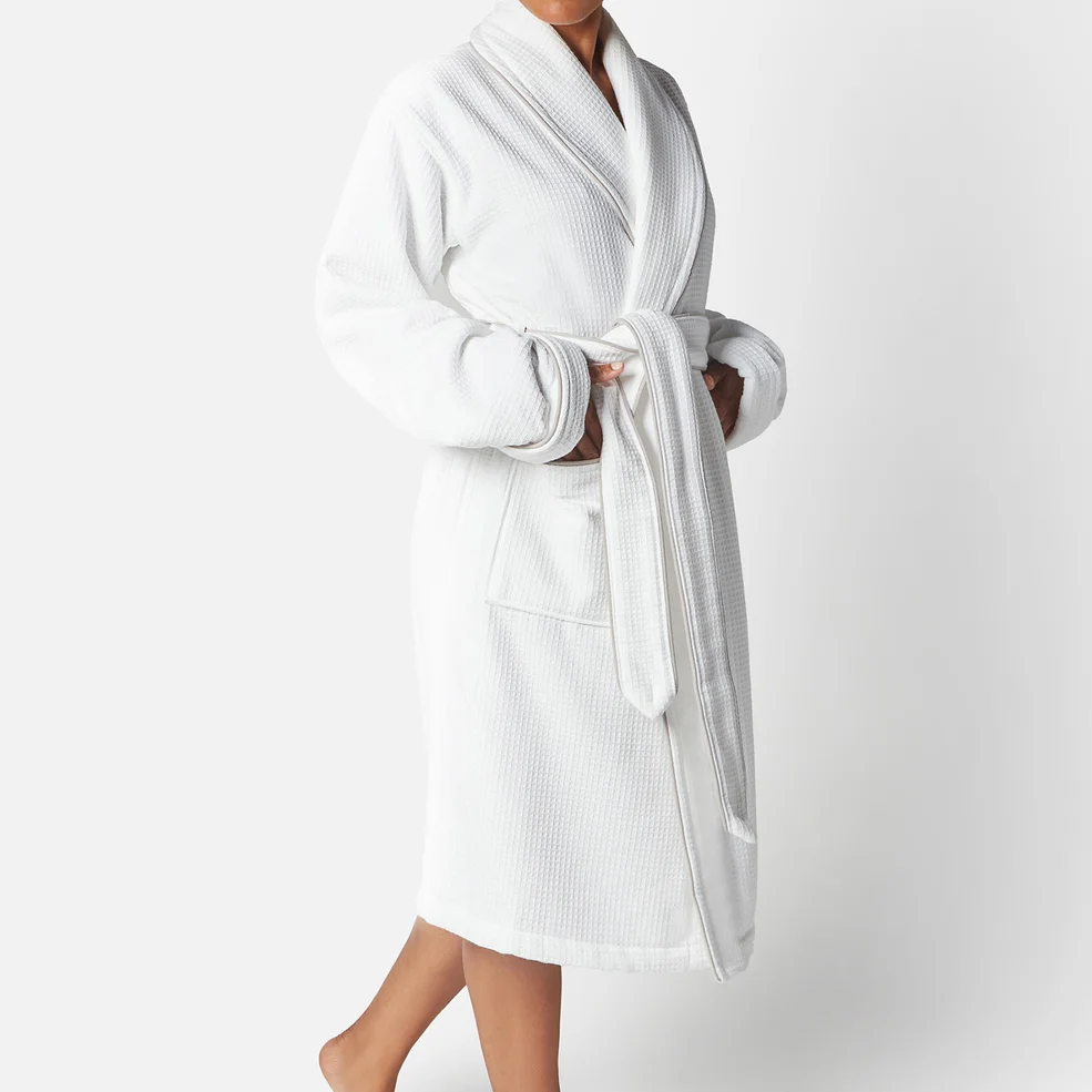 ESPA Home Waffle Bath Robe - White - S/M Zdjęcie 1