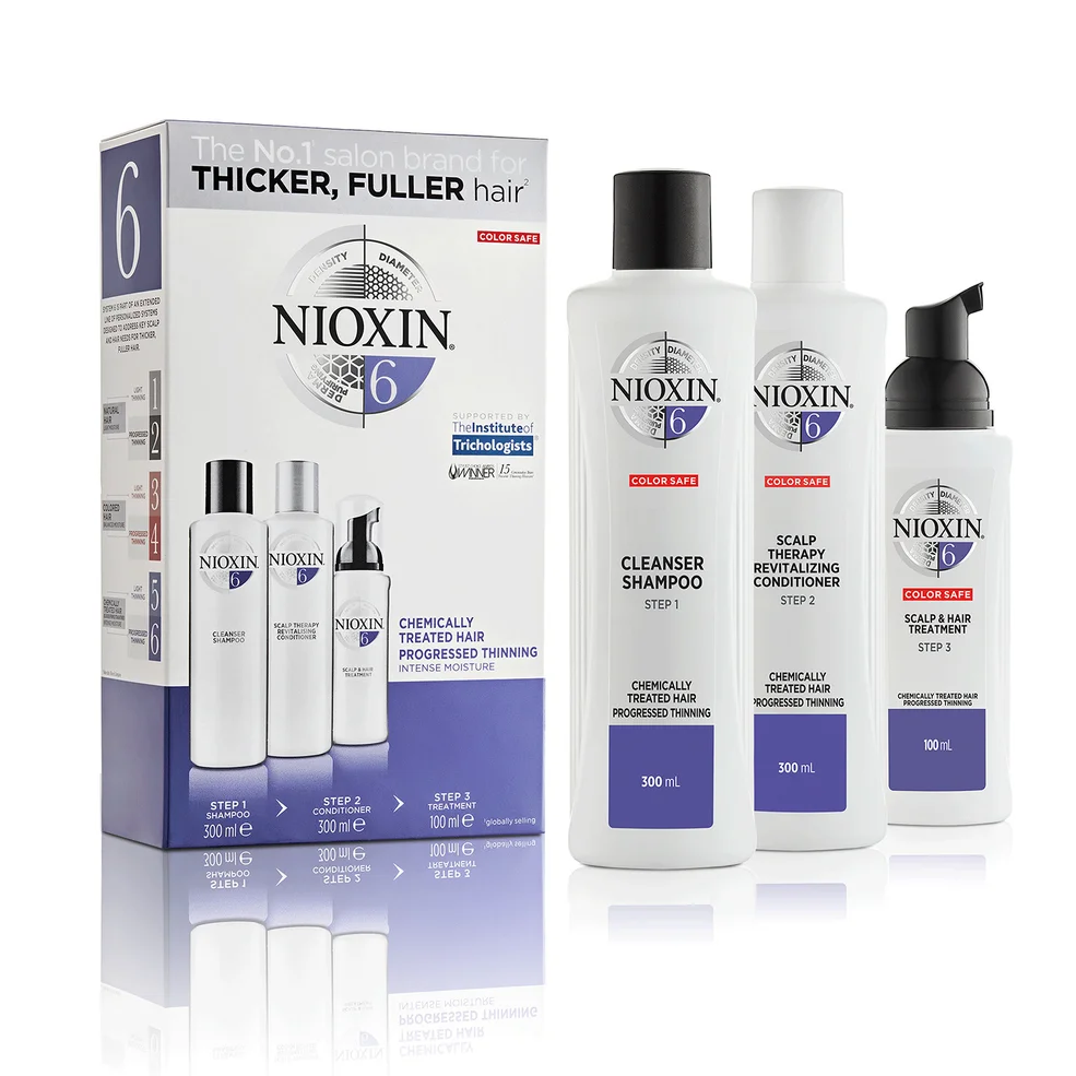 Nioxin Kit System 6 for Bleached / Chemically Treated Hair with Progressed Thinning kuracja do włosów, pełnowymiarowa Zdjęcie 1