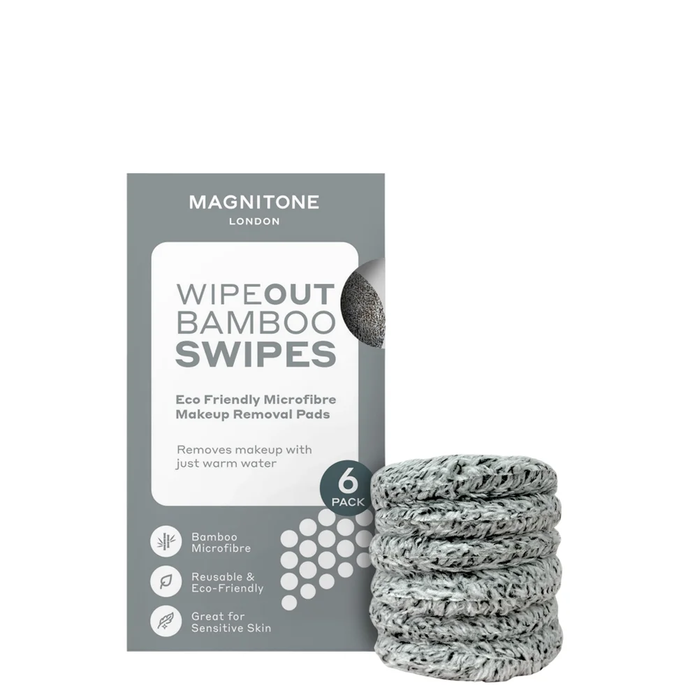 MAGNITONE Swipes 100% Microfibre Bamboo Makeup Remover Pads 6 Pack Zdjęcie 1