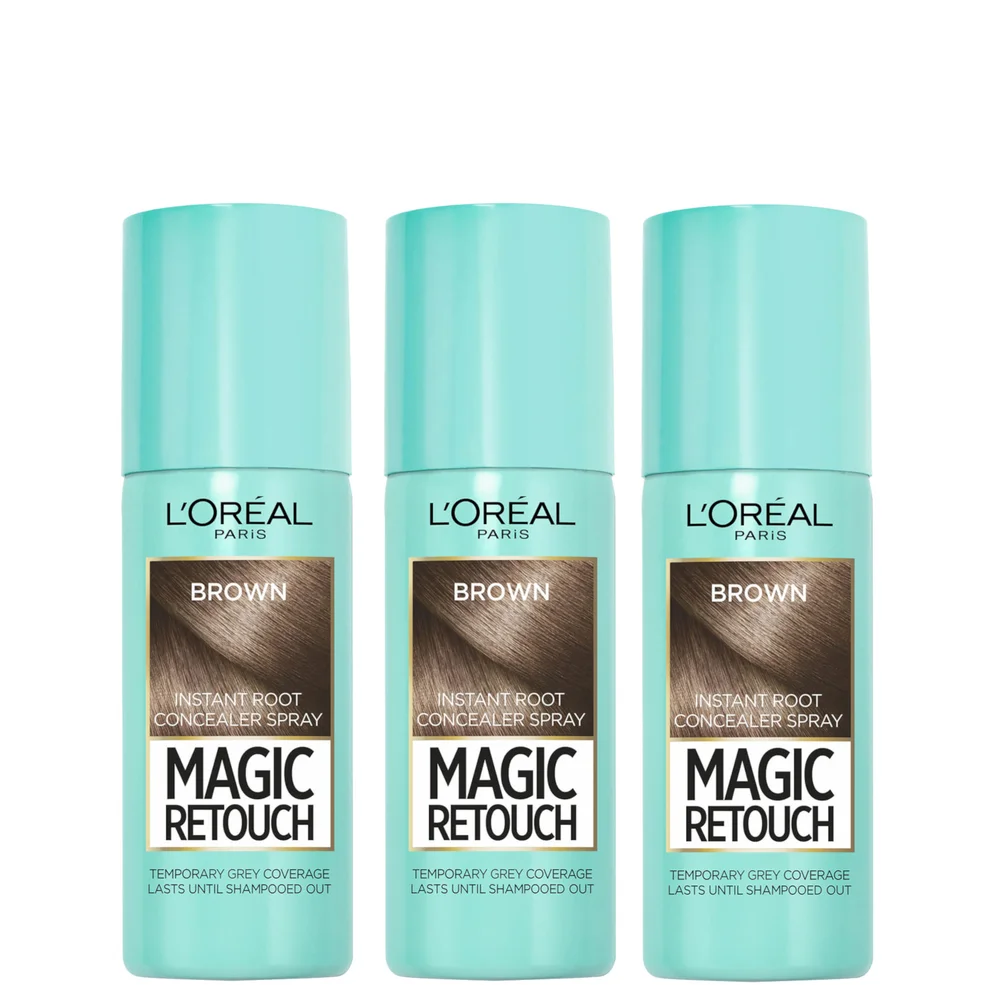 L’Oréal Paris Magic Retouch Medium Brown Root Concealer Spray Trio Bundle Zdjęcie 1