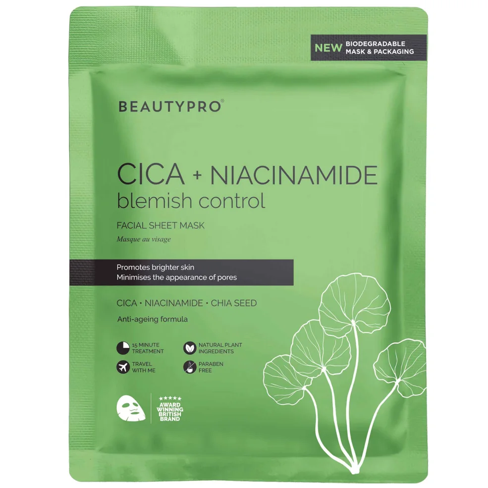 BEAUTYPRO Cica and Niacinamide Face Mask 22ml Zdjęcie 1