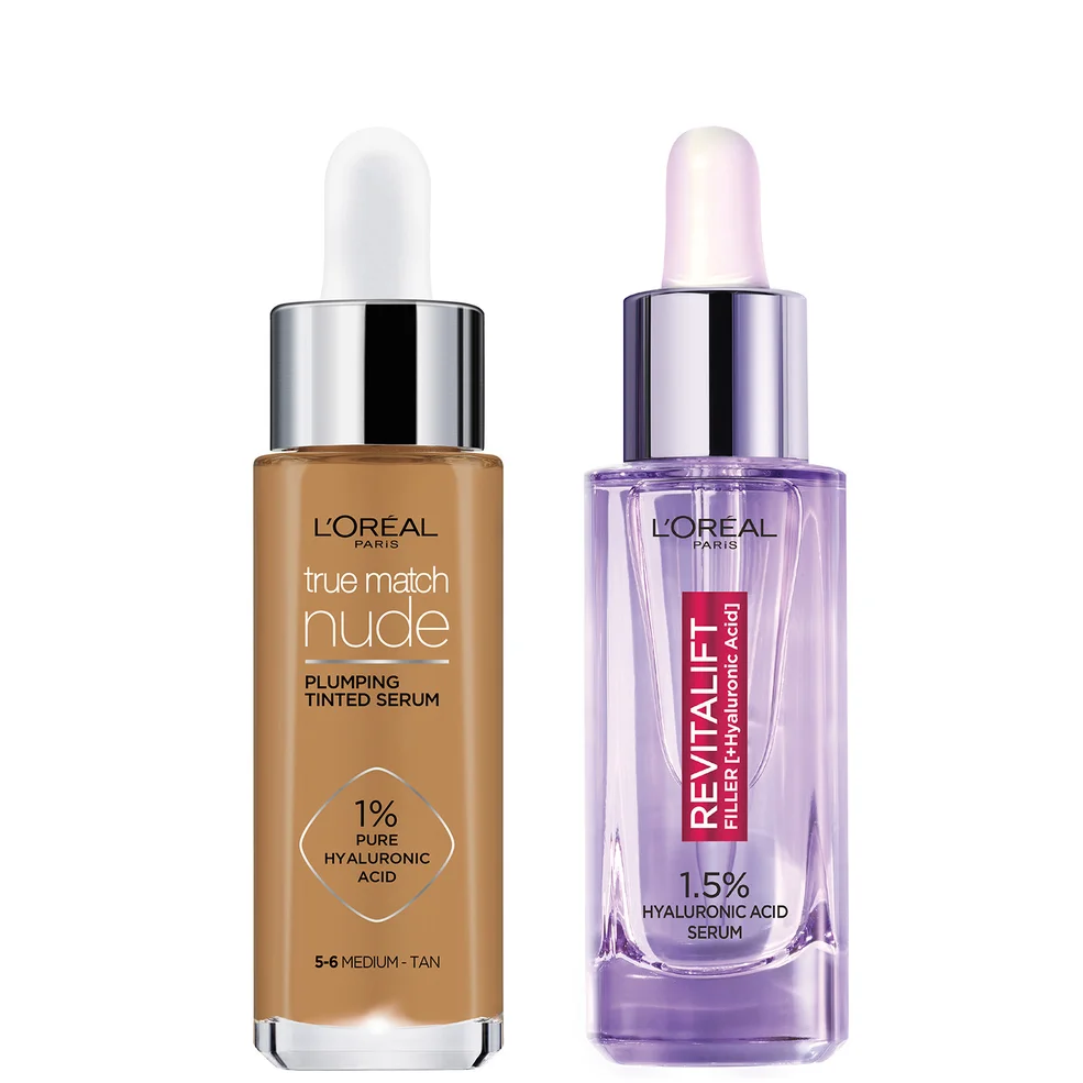L'Oreal Paris Hyaluronic Acid Revitalift Filler Serum and True Match Tinted Serum Duo (Various Shades) Zdjęcie 1