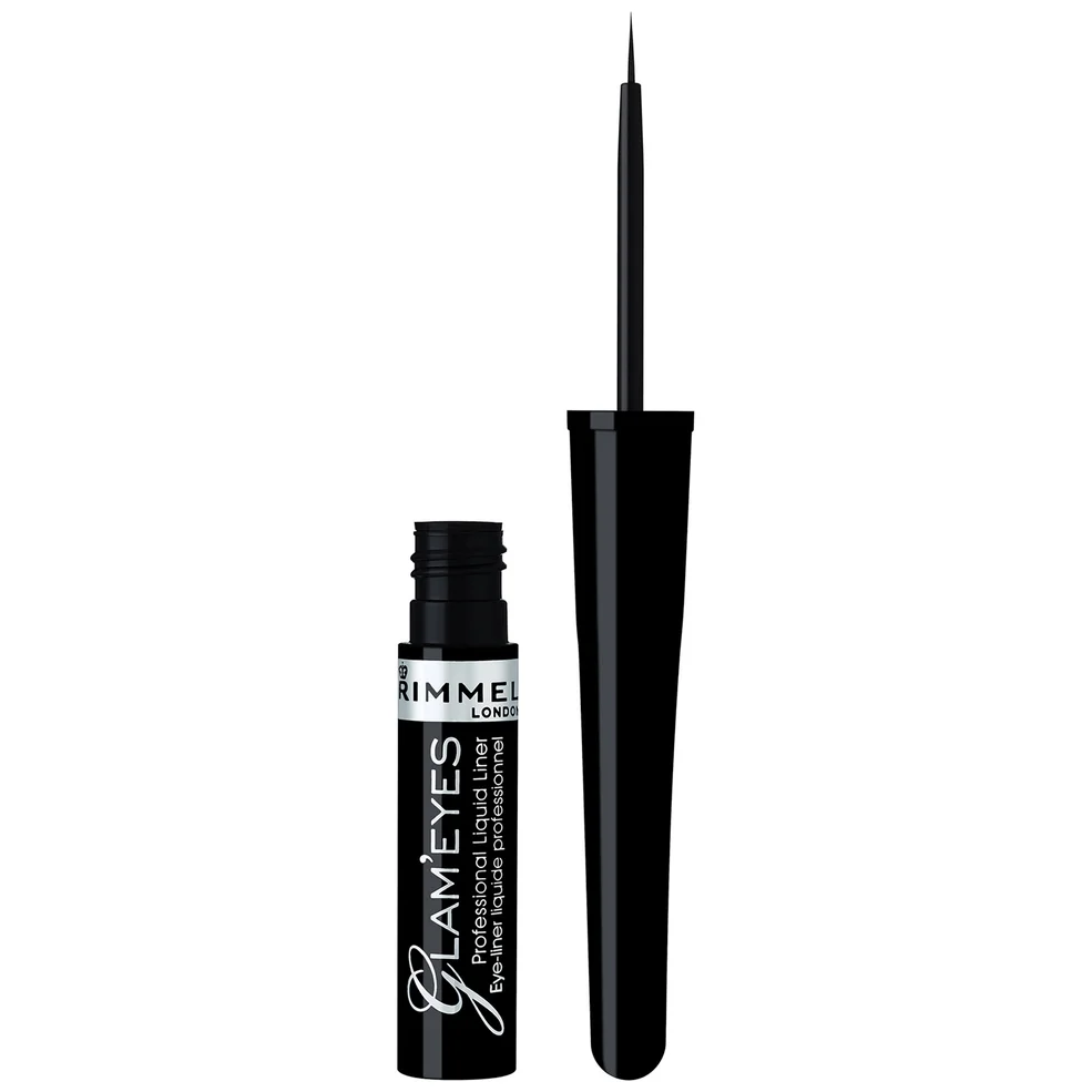 Rimmel London Glameyes Professional Liquid Eyeliner eyeliner w płynie – 01 – Black Glamour, 4 ml Zdjęcie 1