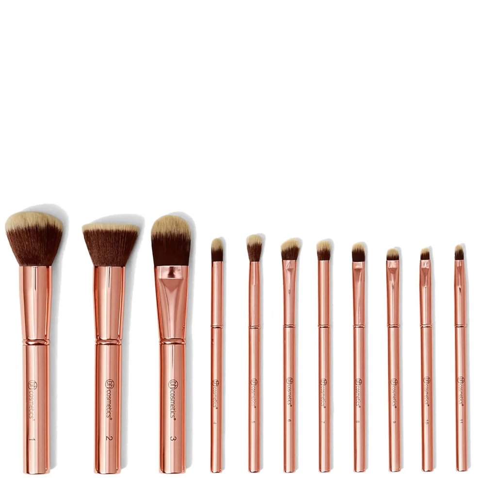 BH Cosmetics Metal Rose 11 Piece Brush Set With Cosmetic Bag Zdjęcie 1
