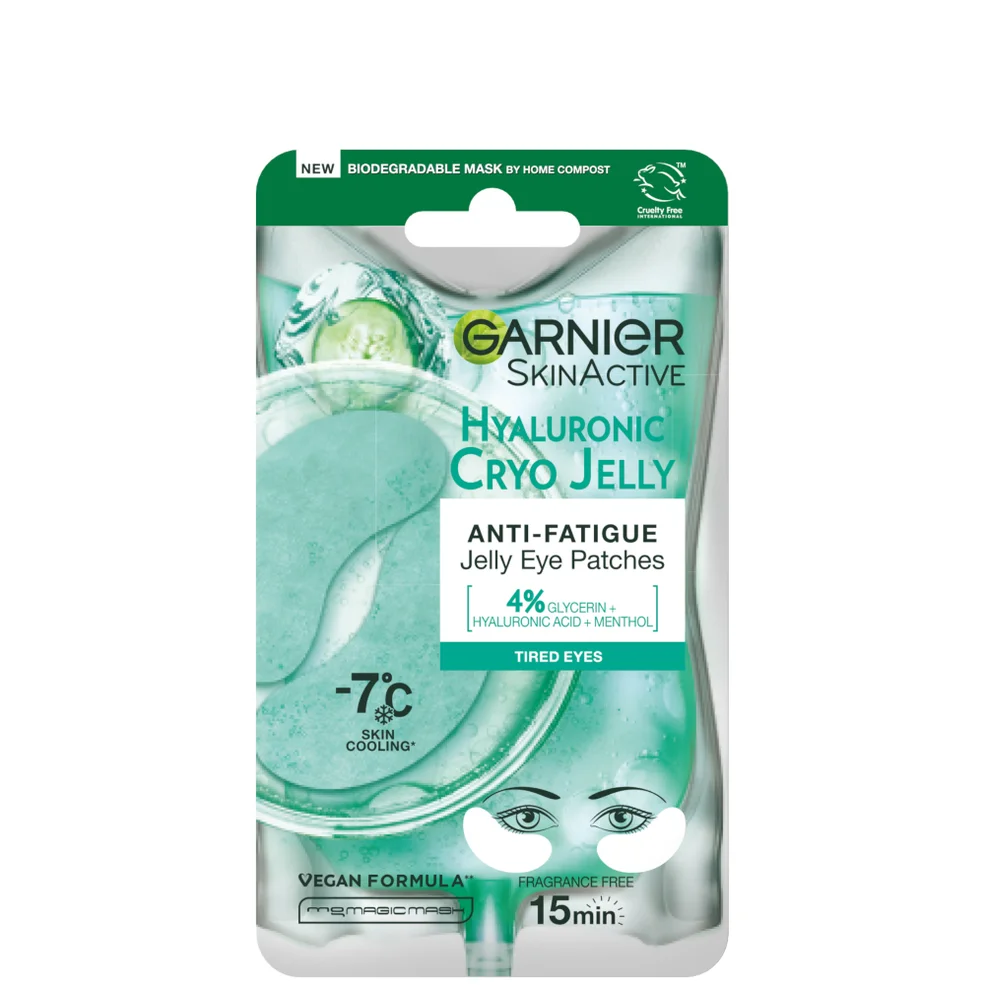Garnier Anti-Fatigue Hyaluronic Acid and Icy Cucumber Cryo Jelly Eye Patches płatki na oczy przeciw zmęczeniu Zdjęcie 1