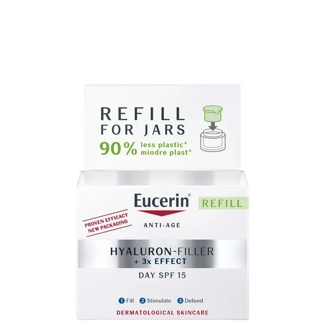 Eucerin Hyaluron-Filler Day Cream SPF15 Refill przeciwsłoneczny krem na dzień z kwasem hialuronowym – zapas 50 ml