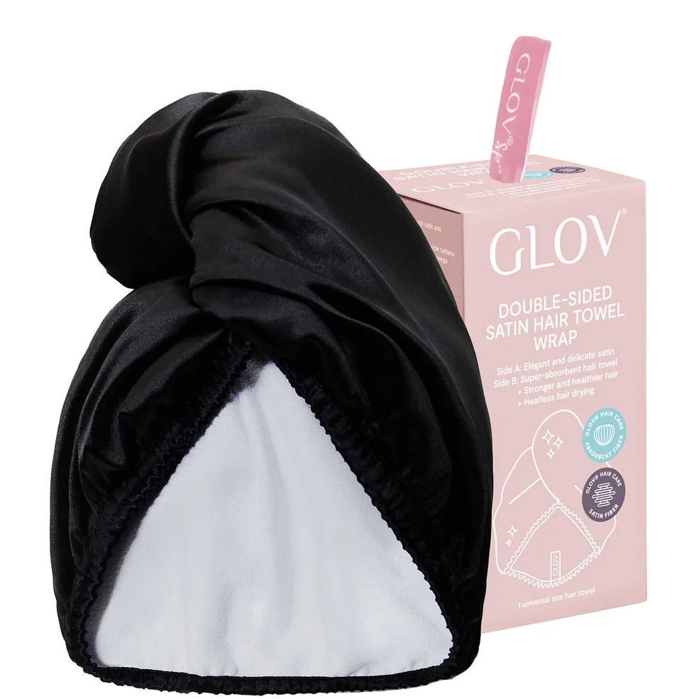 GLOV® Double-Sided Satin Premium Hair Wrap Towel - Satin Black Zdjęcie 1
