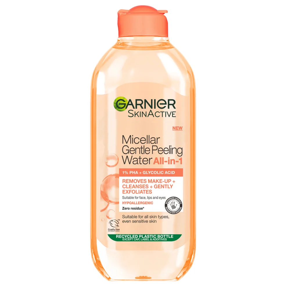 Garnier Micellar Gentle Peeling Water All-in-1 1% PHA and Glycolic Acid delikatna woda peelingująca 400 ml Zdjęcie 1