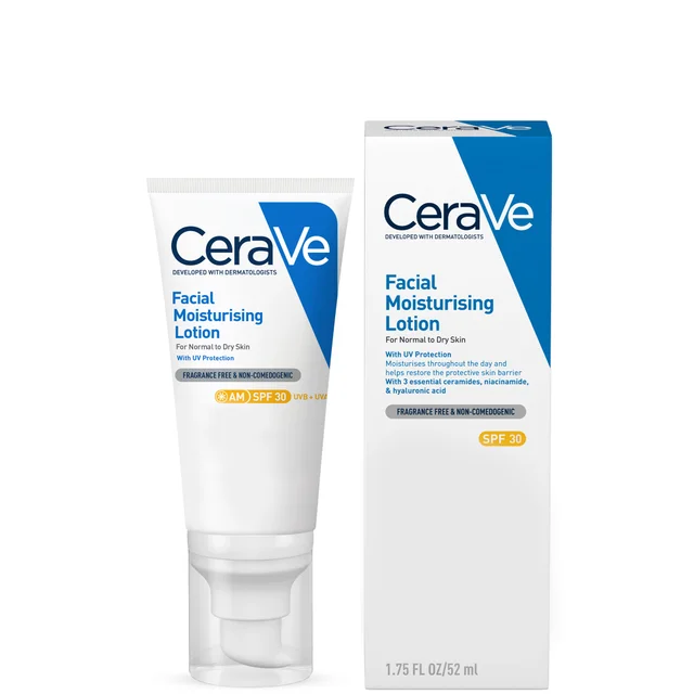 CeraVe AM Facial Moisturising Lotion SPF30 with Ceramides for Normal to Dry Skin lotion nawilżający do twarzy z ceramidami 52 ml