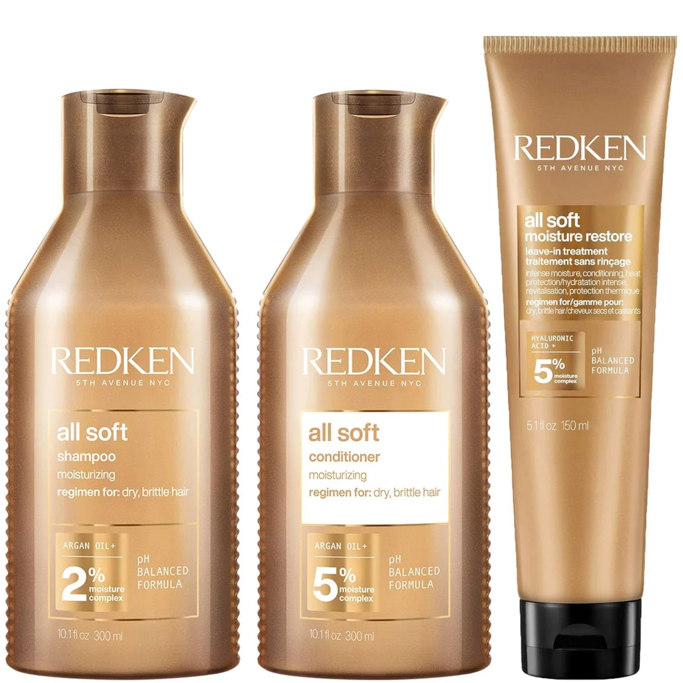 Redken All Soft Shampoo, Conditioner and Leave-in Routine for Dry Hair Zdjęcie 1