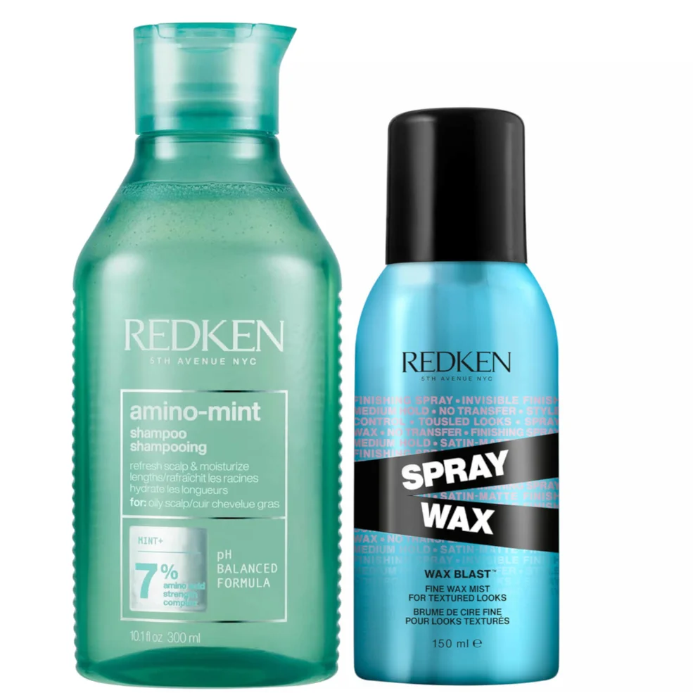 Redken Amino Mint for Oily Scalps and Finishing Hair Spray Wax for Body and Dimension Bundle Zdjęcie 1
