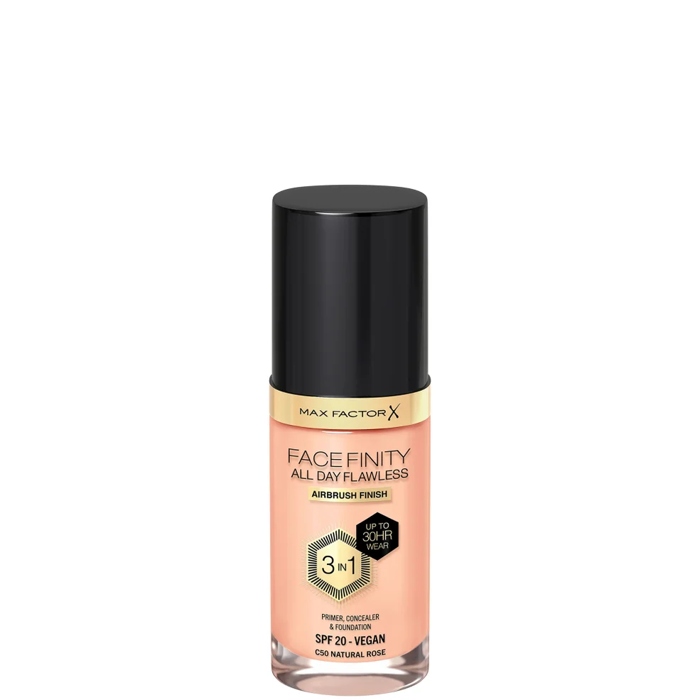 Max Factor Facefinity All Day Flawless 3 in 1 Vegan Foundation 30ml (Various Shades) Zdjęcie 1