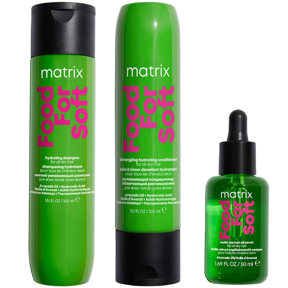 Matrix Food for Soft Hydrating Shampoo, Conditioner and Hair Oil with Avocado Oil and Hyaluronic Acid for Dry Hair Routine Zdjęcie 1