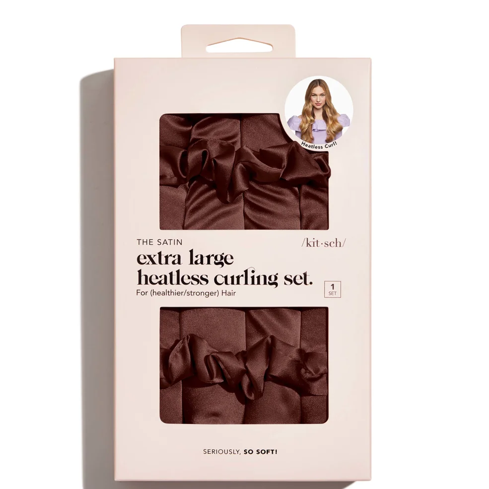 Kitsch XL Satin Heatless Curling Set - Chocolate Zdjęcie 1