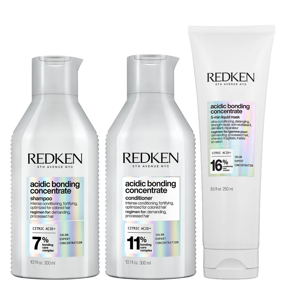 Redken Acidic Bonding Concentrate Shampoo, Conditioner and 5-Minute Liquid Hair Mask Bond Repair Bundle Zdjęcie 1