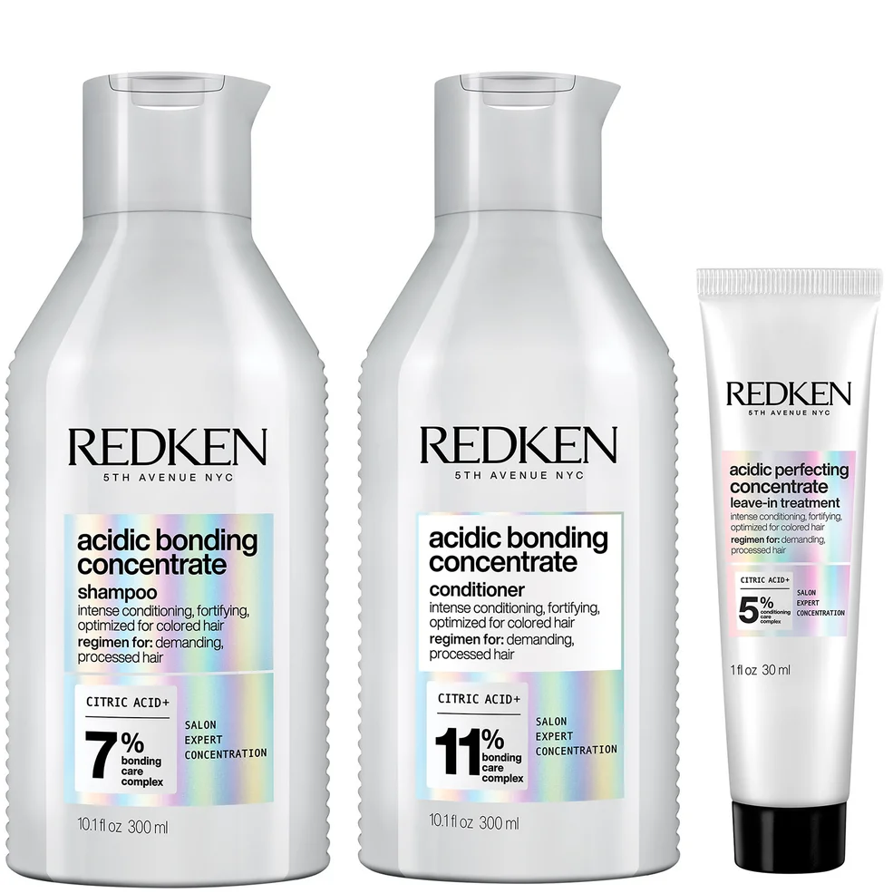 Redken Acidic Bonding Concentrate Shampoo 300ml, Conditioner 300ml and Leave-in Treatment 30ml Bundle Zdjęcie 1