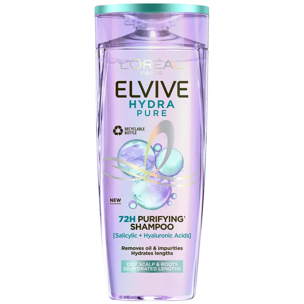 L'Oréal Paris Elvive Hydra Pure 72h Purifying Shampoo with Hyaluronic and Salicylic Acids szampon nawadniający 500 ml Zdjęcie 1