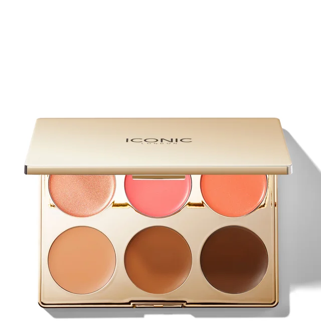 ICONIC London Multi-Use Cream Blush, Bronze and Highlight Palette wielofunkcyjna paleta różów, brązerów i rozświetlaczy