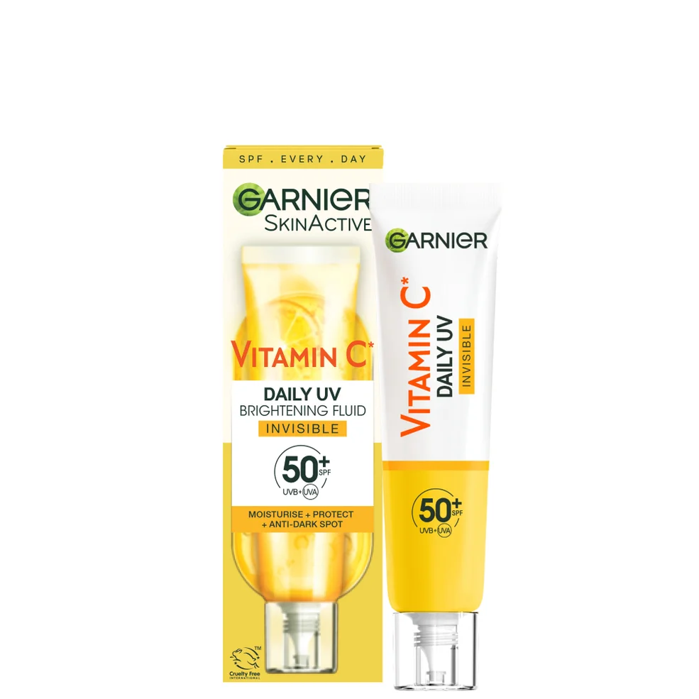Garnier Vitamin C Daily UV Brightening Fluid Invisible SPF 50+ przeciwsłoneczny rozjaśniający fluid z witaminą C 40 ml Zdjęcie 1