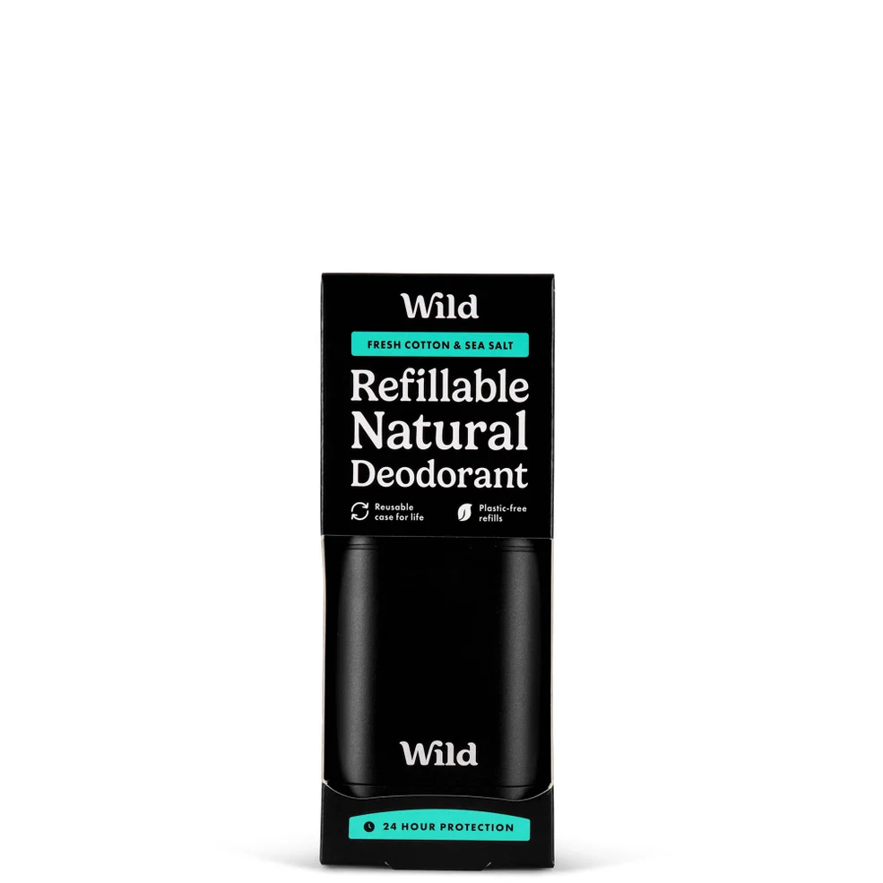Wild Men's Fresh Cotton and Sea Salt Deodorant in Black Case 40g Zdjęcie 1
