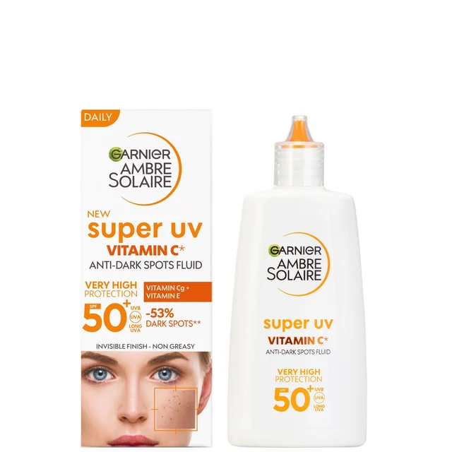 Garnier Ambre Solaire Super UV Vitamin C Facial Fluid for Daily Use SPF 50+ przeciwsłoneczny fluid z witaminą C 40 ml
